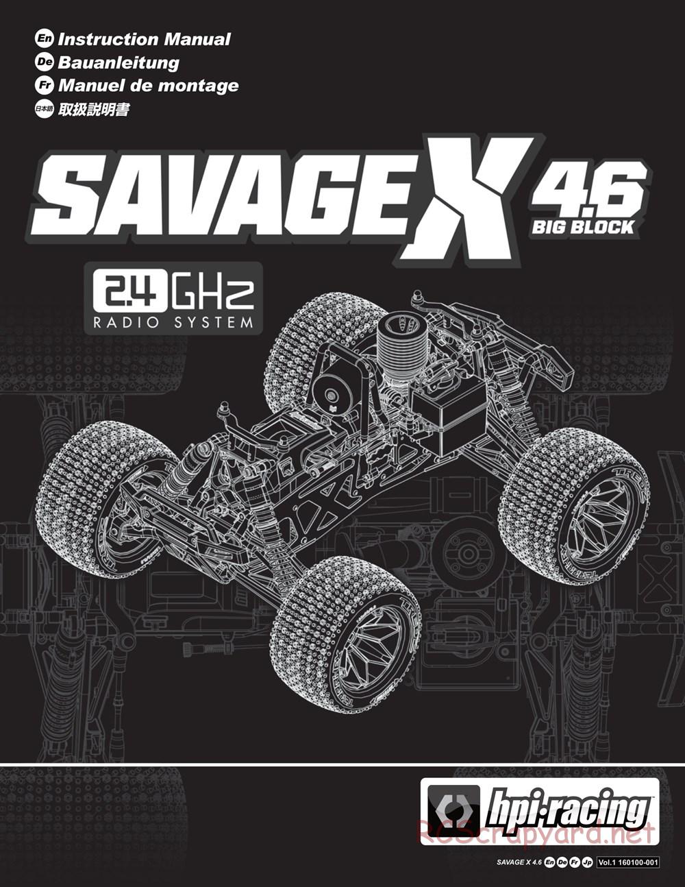 HPI - Savage-X 4.6 - Manual - Page 1