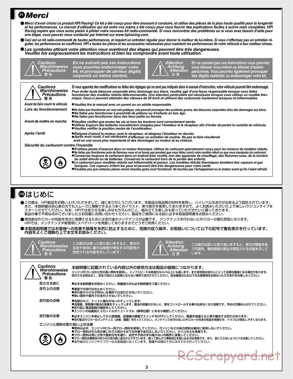 HPI - Savage-X 4.6 - Manual - Page 3