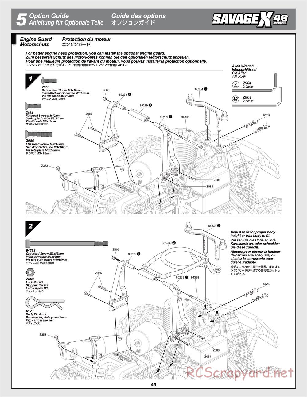 HPI - Savage-X 4.6 - Manual - Page 45