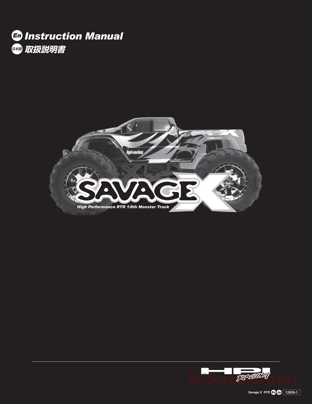 HPI - Savage X 4.1 - Manual - Page 1