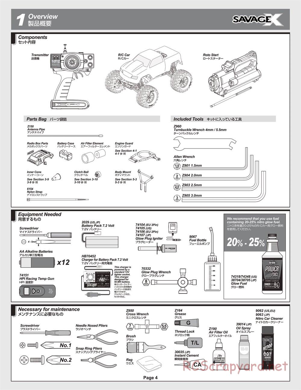 HPI - Savage X 4.1 - Manual - Page 4