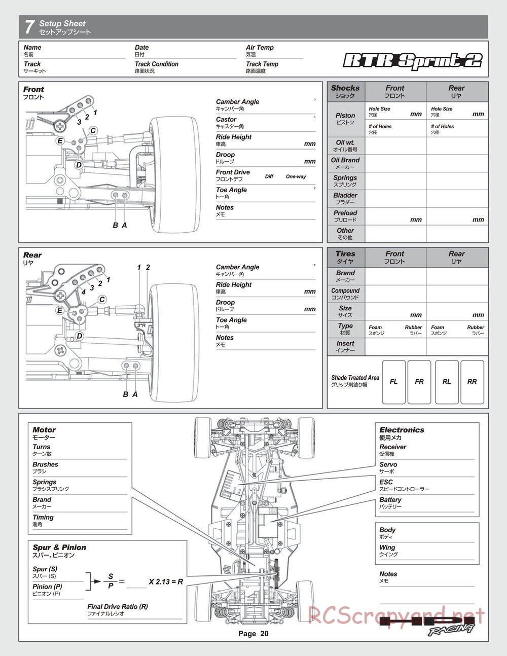 HPI - Sprint 2 RTR - Manual - Page 20