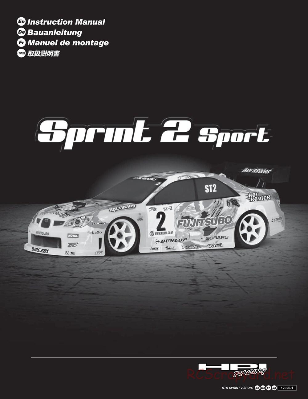 HPI - Sprint 2 Sport - Manual - Page 1