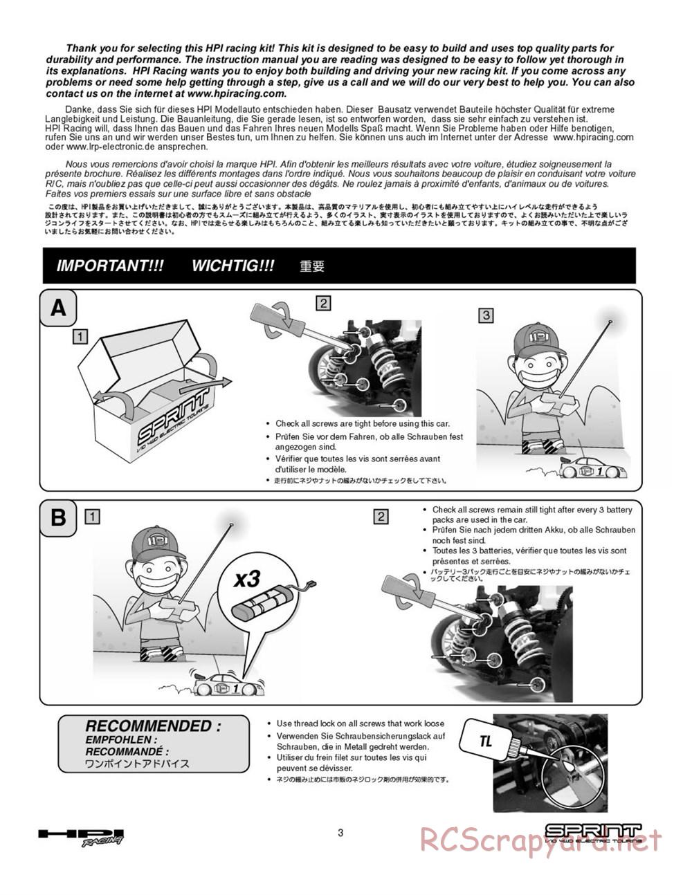 HPI - Sprint - Manual - Page 3