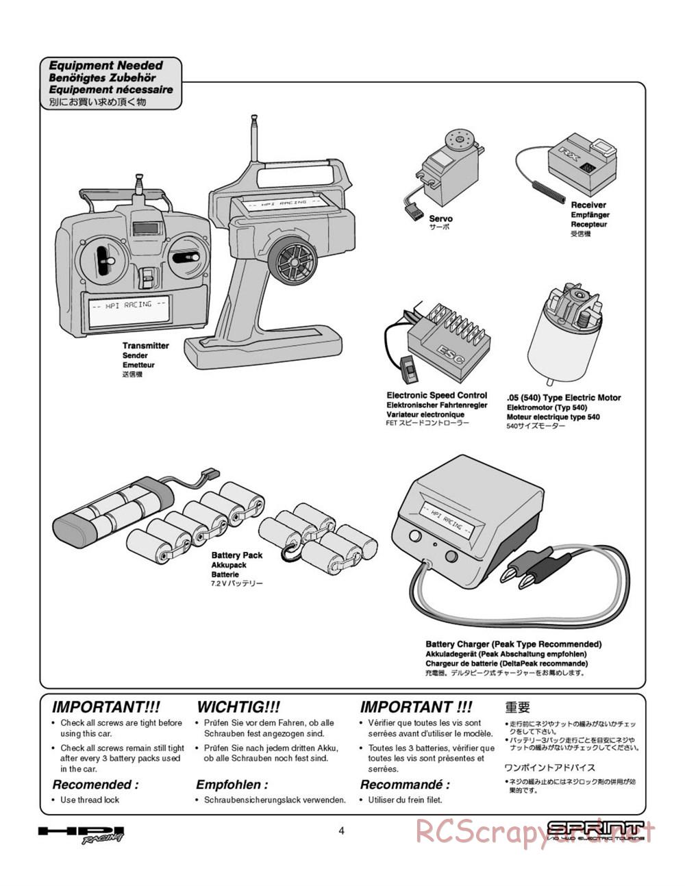 HPI - Sprint - Manual - Page 4