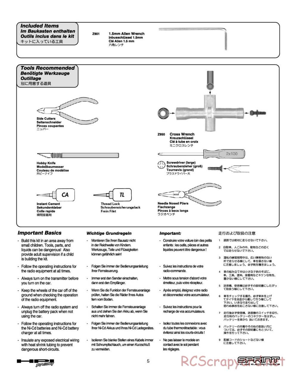 HPI - Sprint - Manual - Page 5