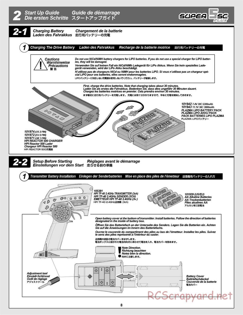 HPI - Super 5SC Flux - Manual - Page 8
