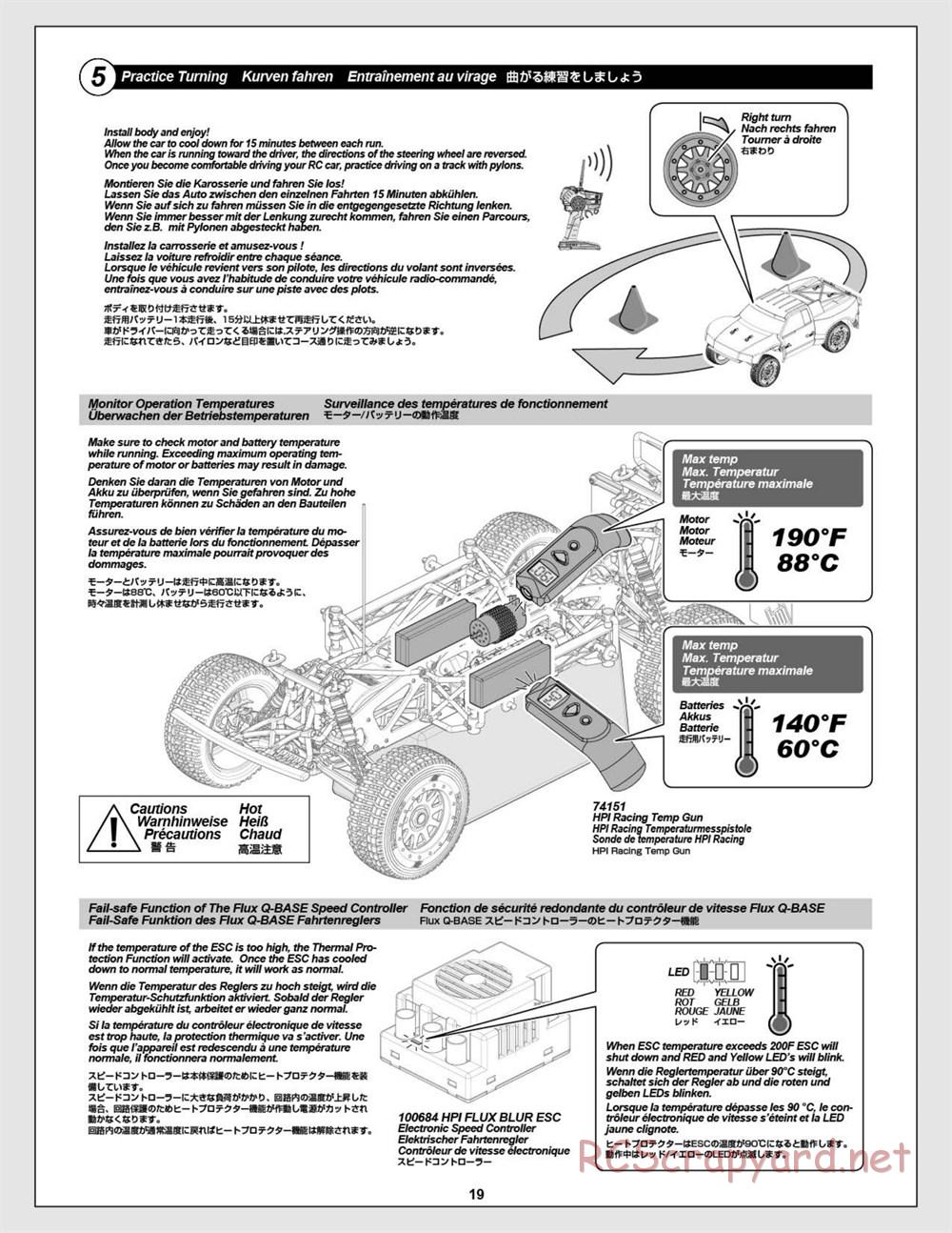 HPI - Super 5SC Flux - Manual - Page 19