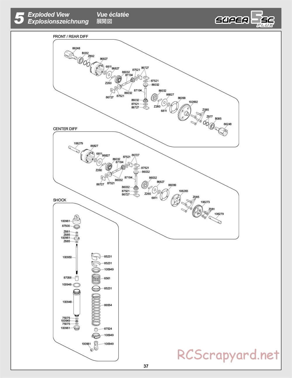 HPI - Super 5SC Flux - Exploded View - Page 37