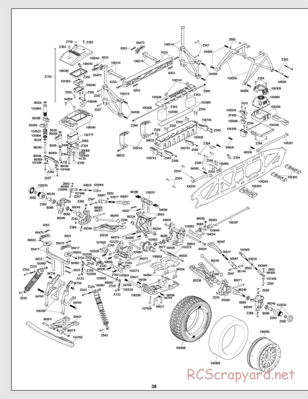 HPI - Super 5SC Flux - Exploded View - Page 38