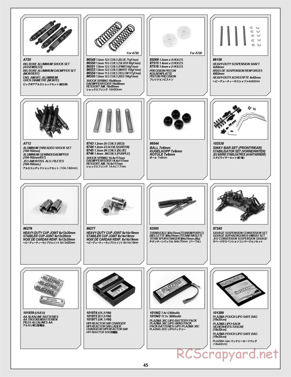 HPI - Super 5SC Flux - Manual - Page 45
