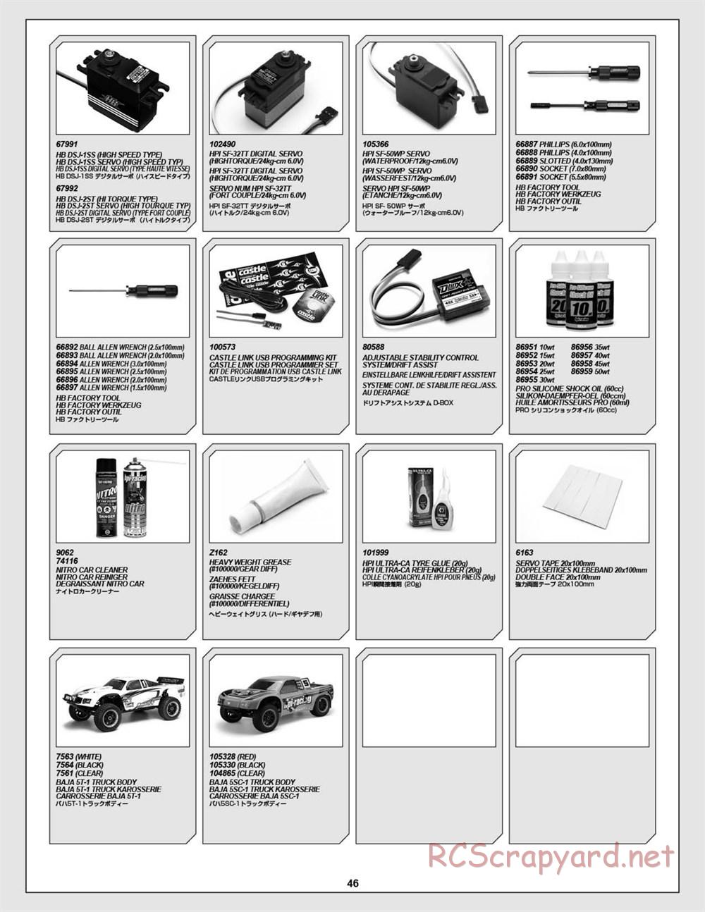 HPI - Super 5SC Flux - Manual - Page 46