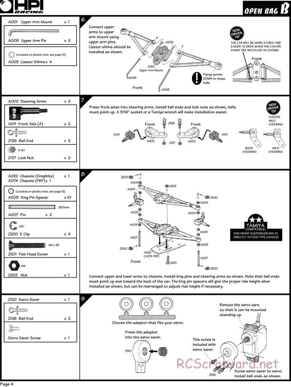 HPI - F1 / Super F1 - Manual - Page 4