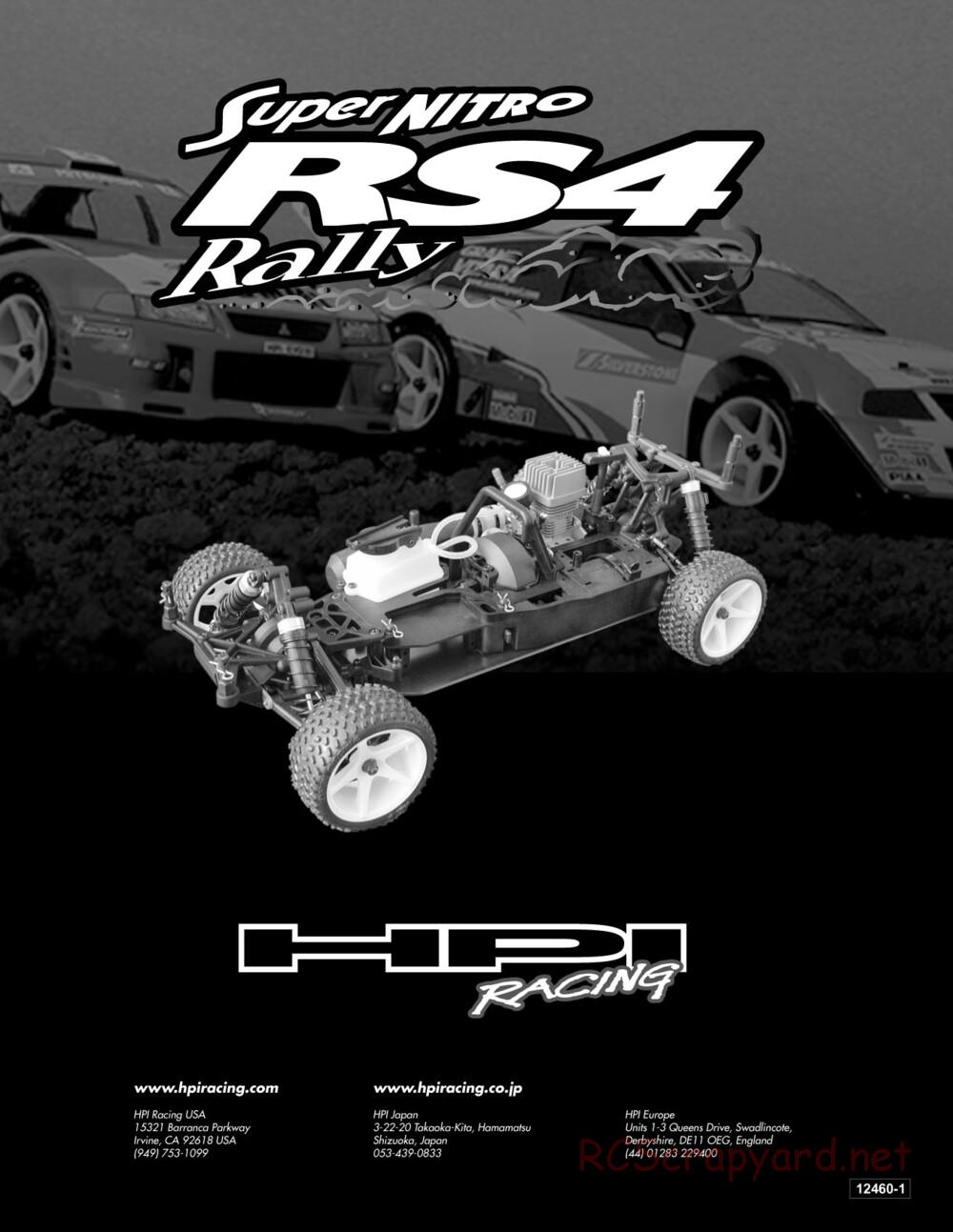 HPI - Super Nitro RS4 Rally - Manual - Page 1