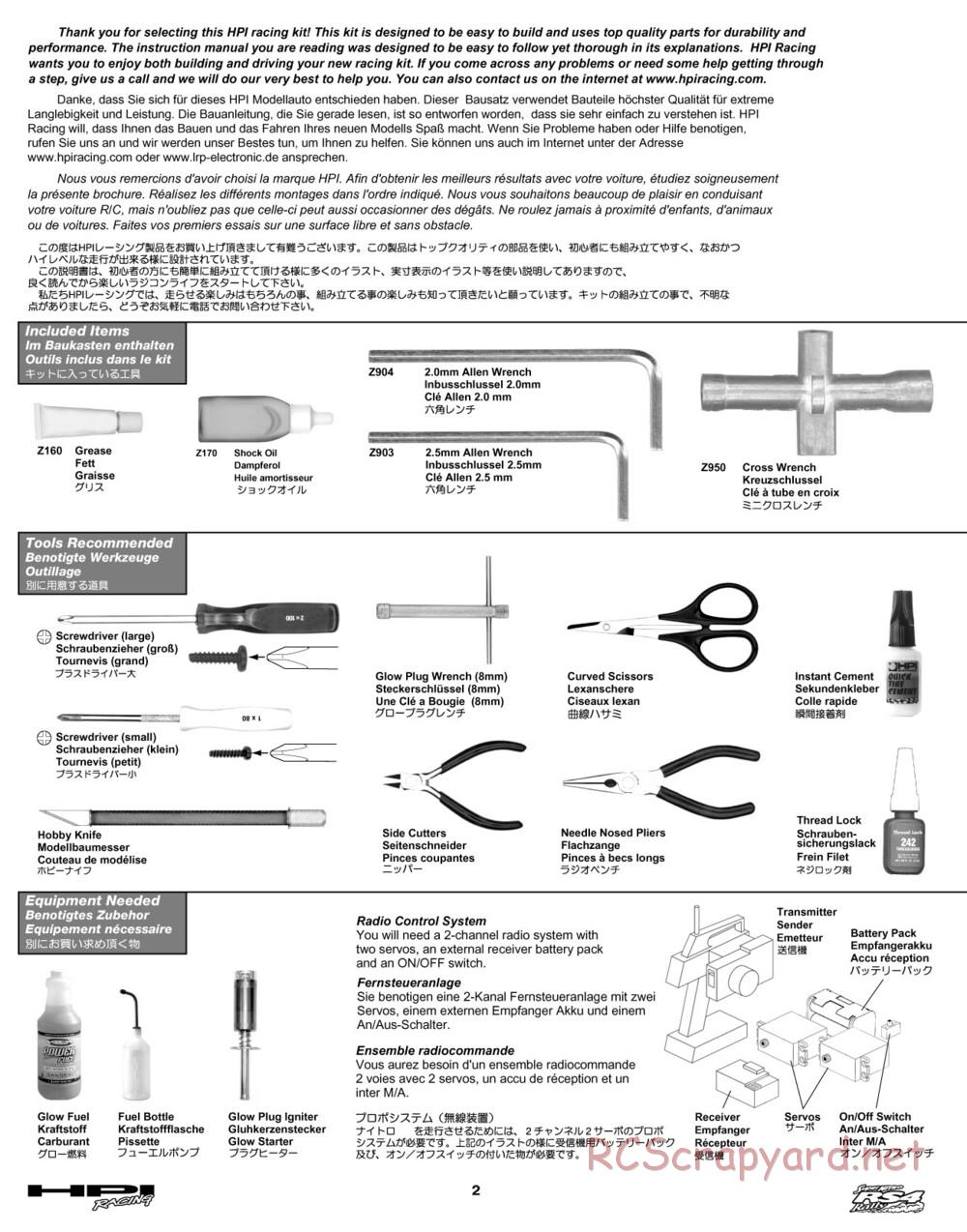 HPI - Super Nitro RS4 Rally - Manual - Page 2