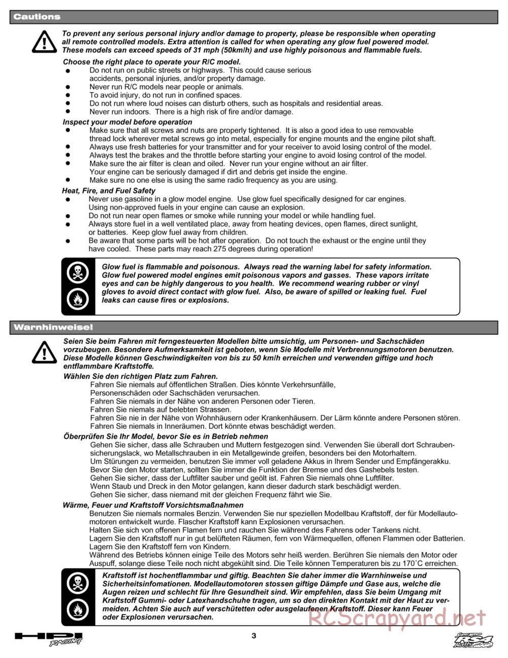 HPI - Super Nitro RS4 Rally - Manual - Page 3