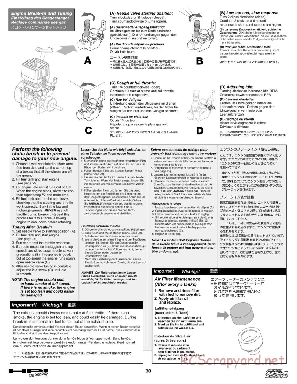 HPI - Super Nitro RS4 Rally - Manual - Page 30