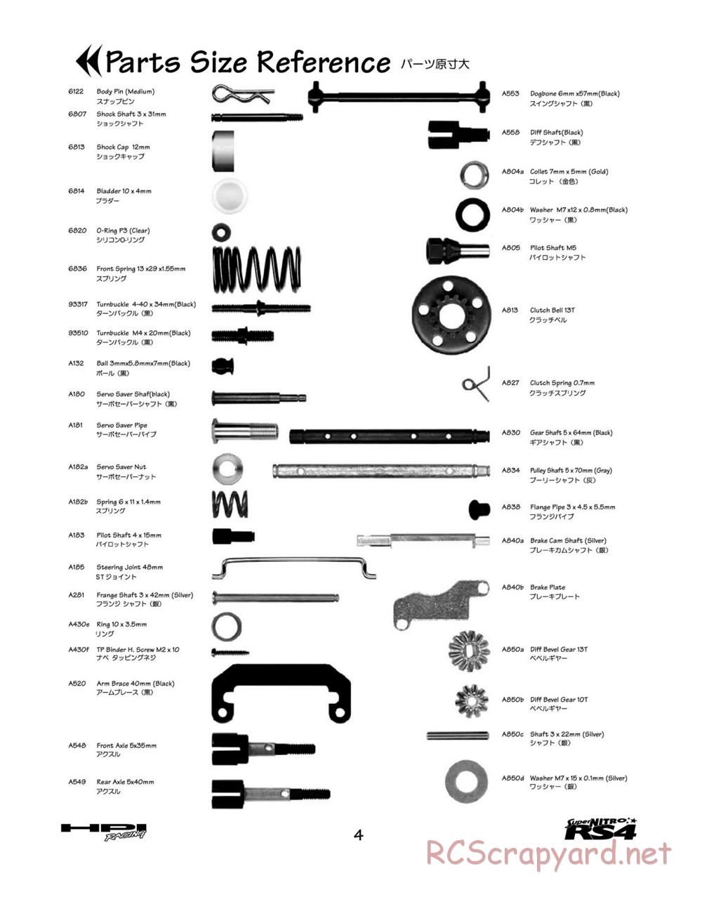 HPI - Super Nitro RS4 - Manual - Page 4