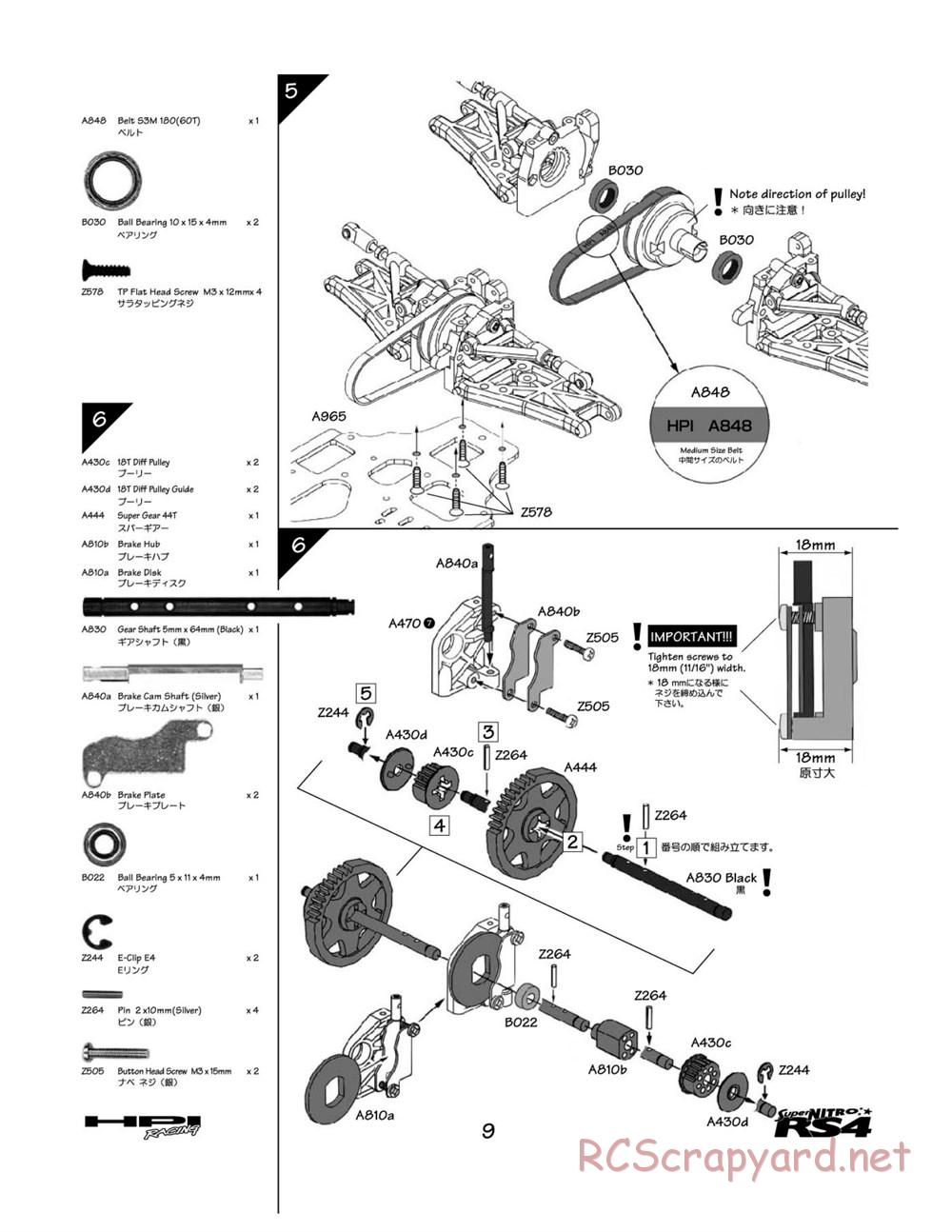 HPI - Super Nitro RS4 - Manual - Page 9