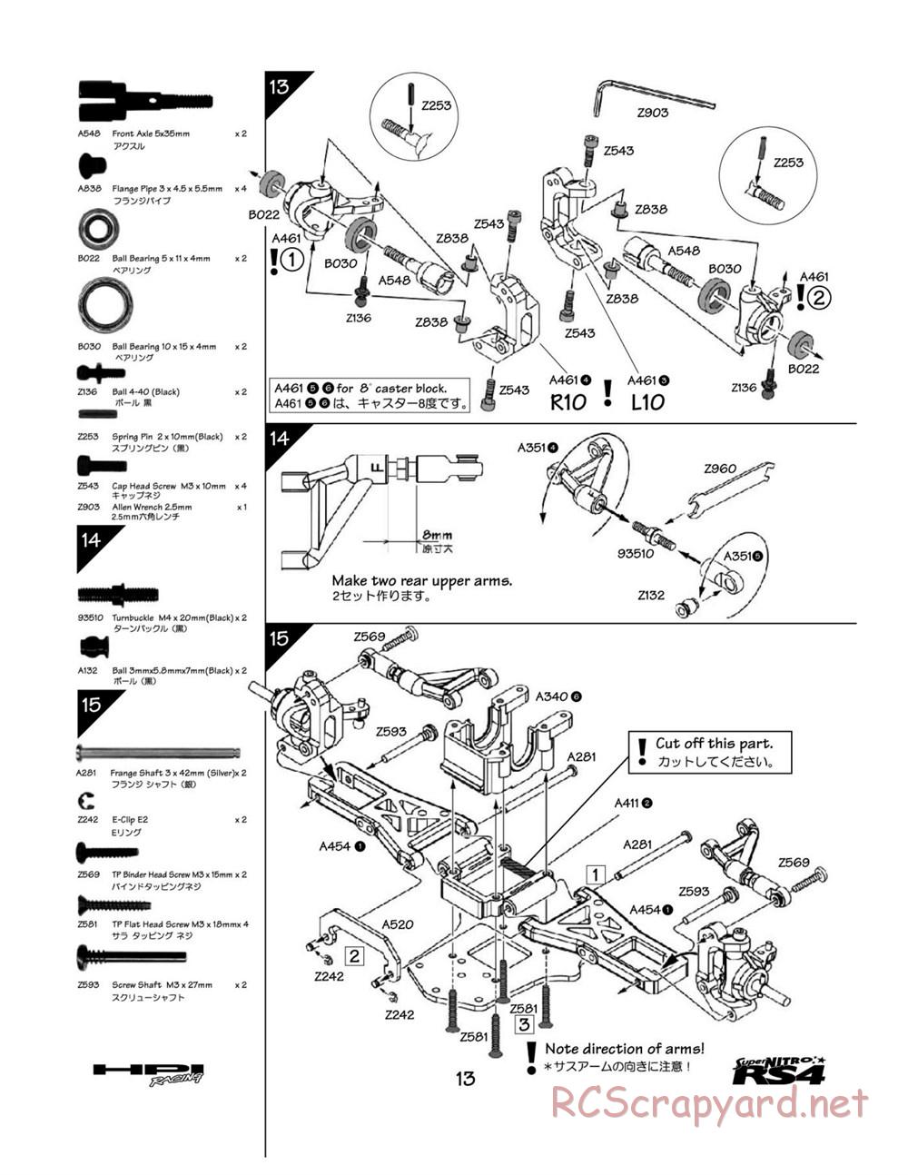 HPI - Super Nitro RS4 - Manual - Page 13