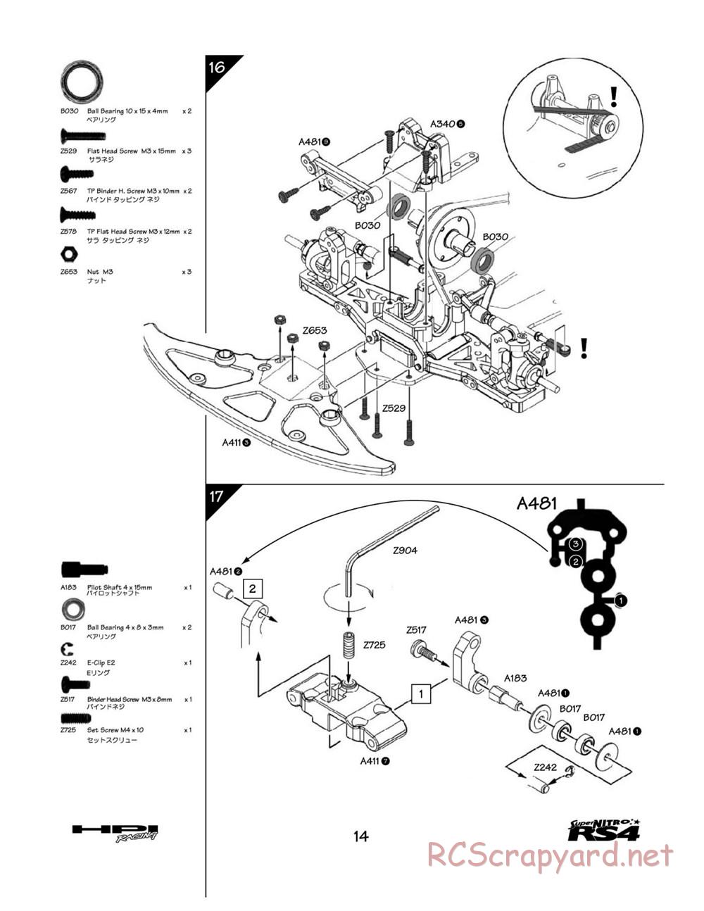 HPI - Super Nitro RS4 - Manual - Page 14