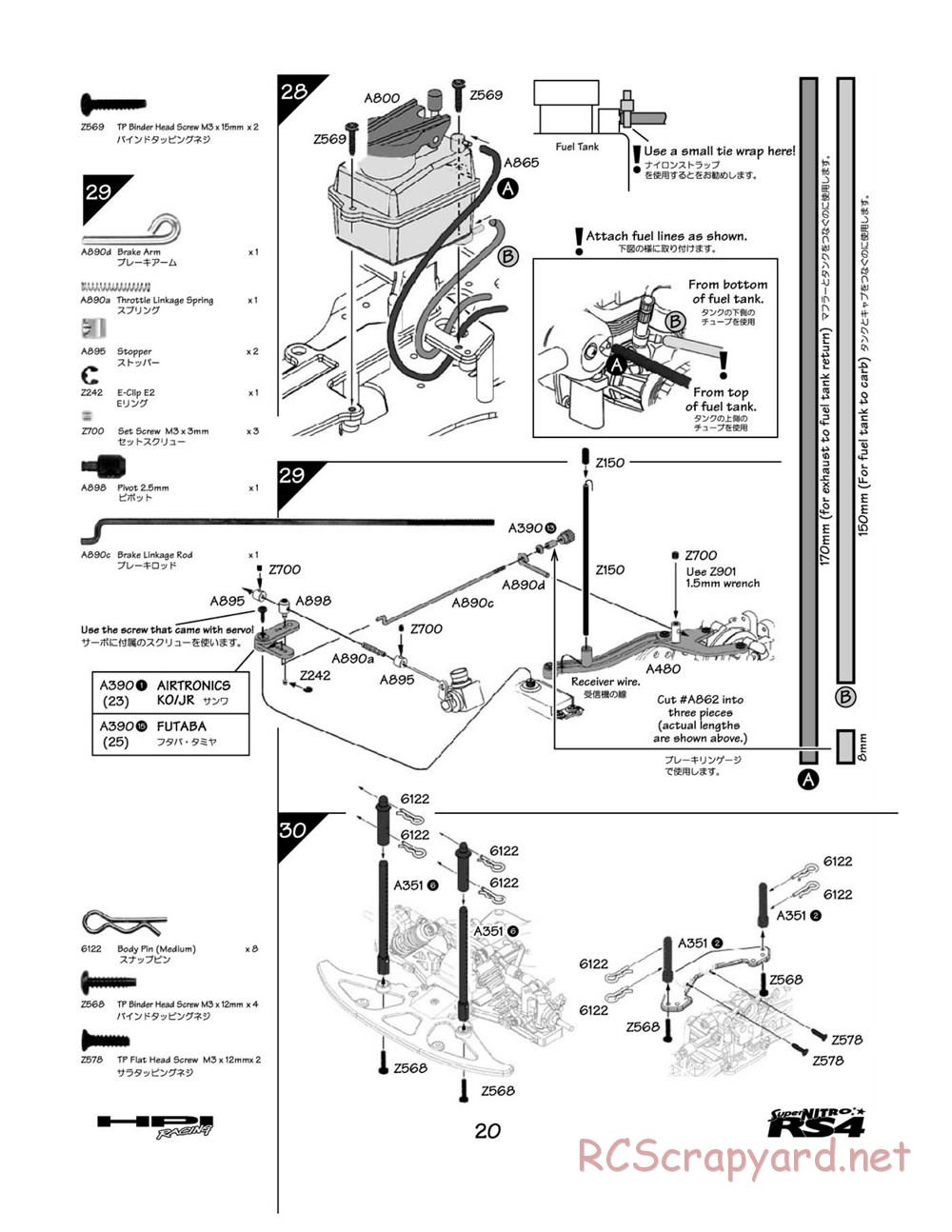 HPI - Super Nitro RS4 - Manual - Page 20