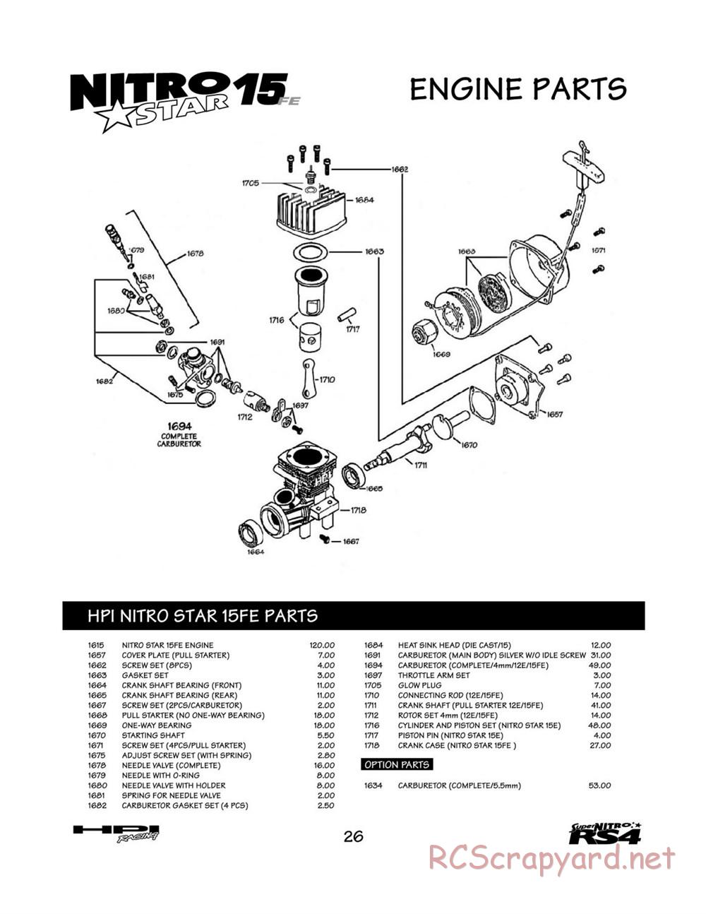 HPI - Super Nitro RS4 - Manual - Page 26