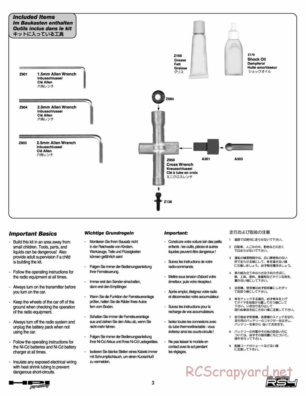 HPI - Super RS4 - Manual - Page 2