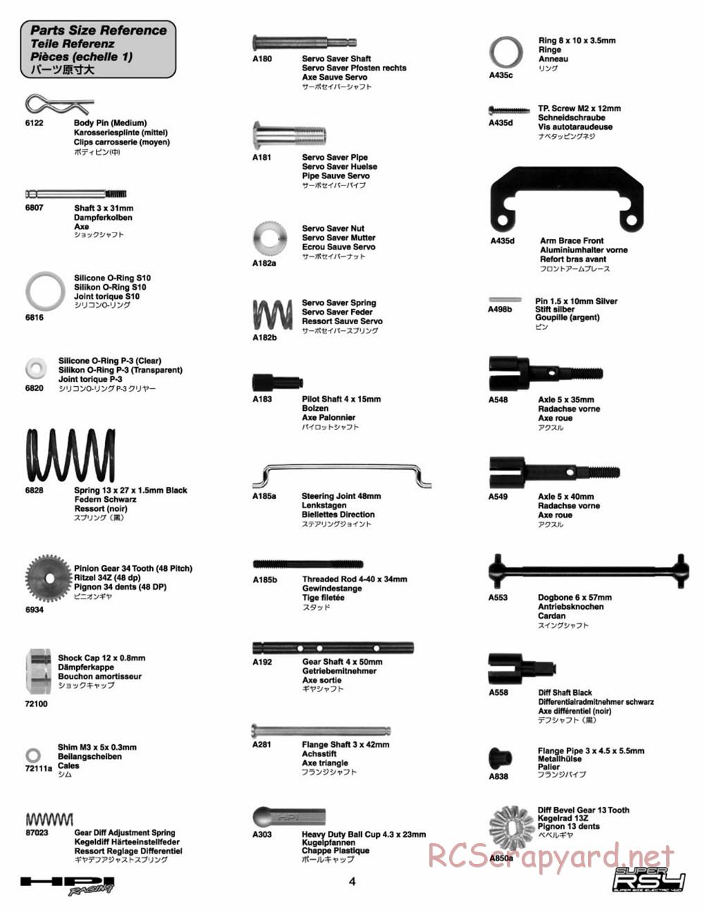 HPI - Super RS4 - Manual - Page 3