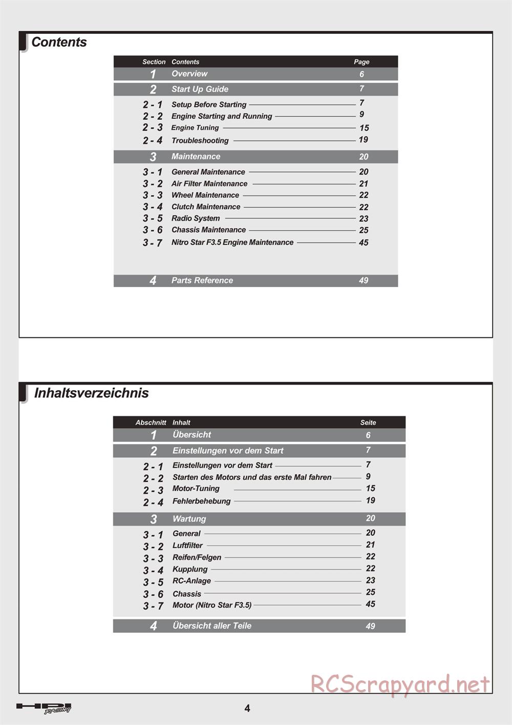 HPI - Trophy 3.5 - Manual - Page 4