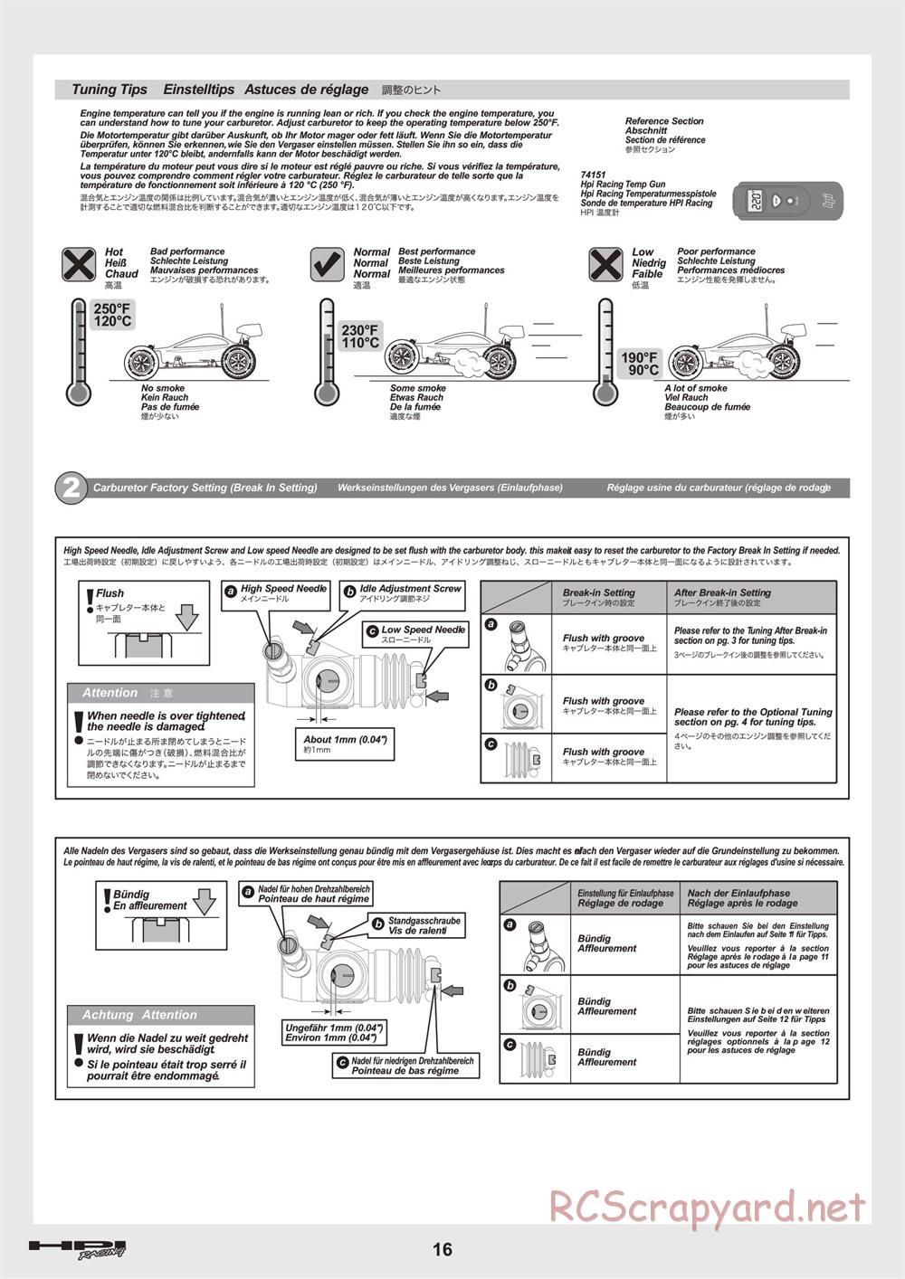 HPI - Trophy 3.5 - Manual - Page 16