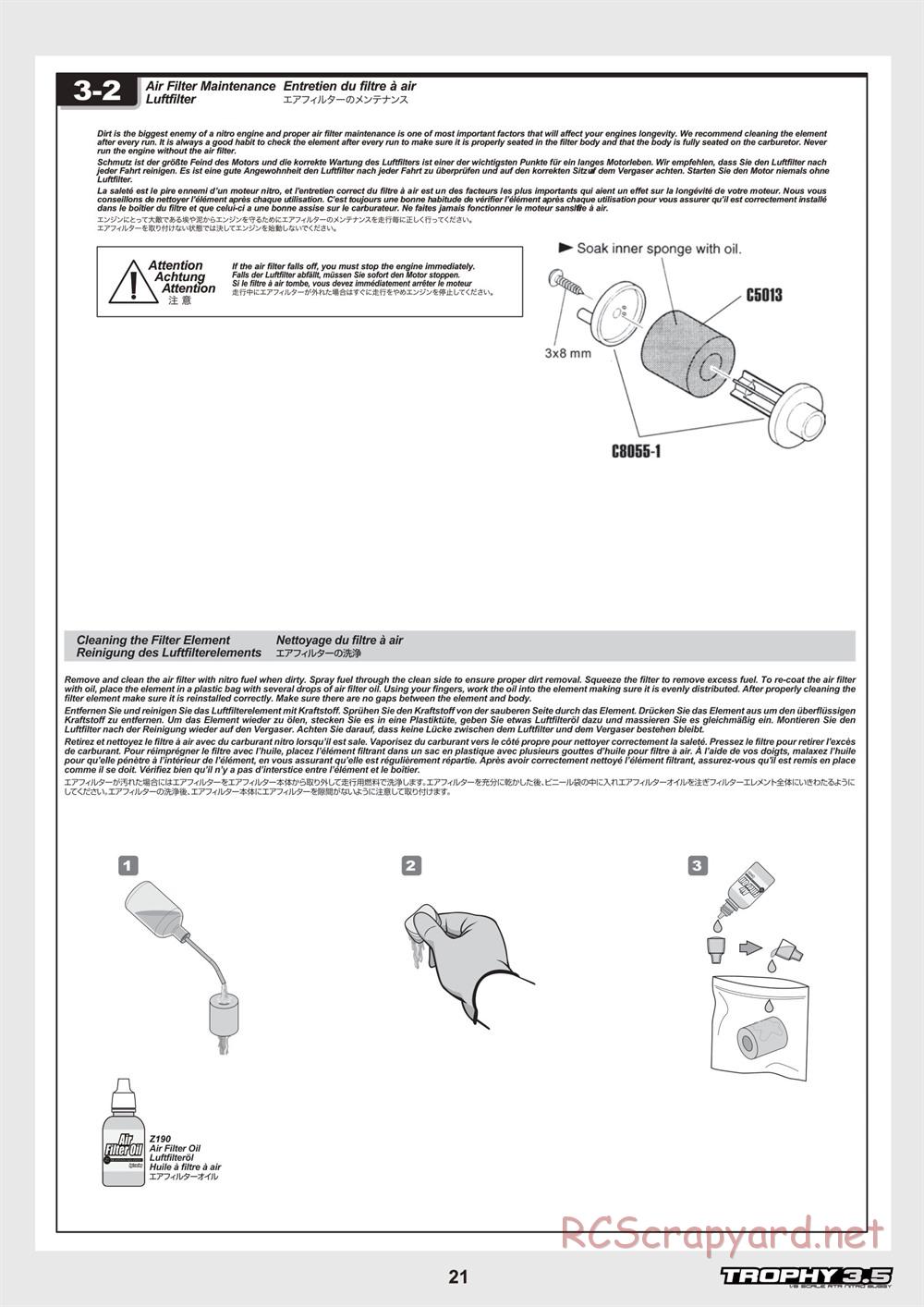 HPI - Trophy 3.5 - Manual - Page 21