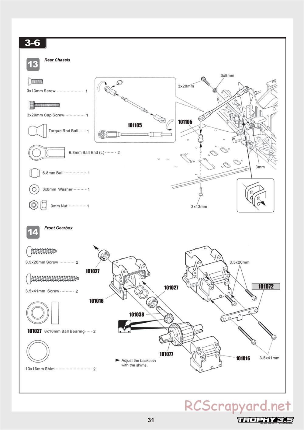 HPI - Trophy 3.5 - Manual - Page 31