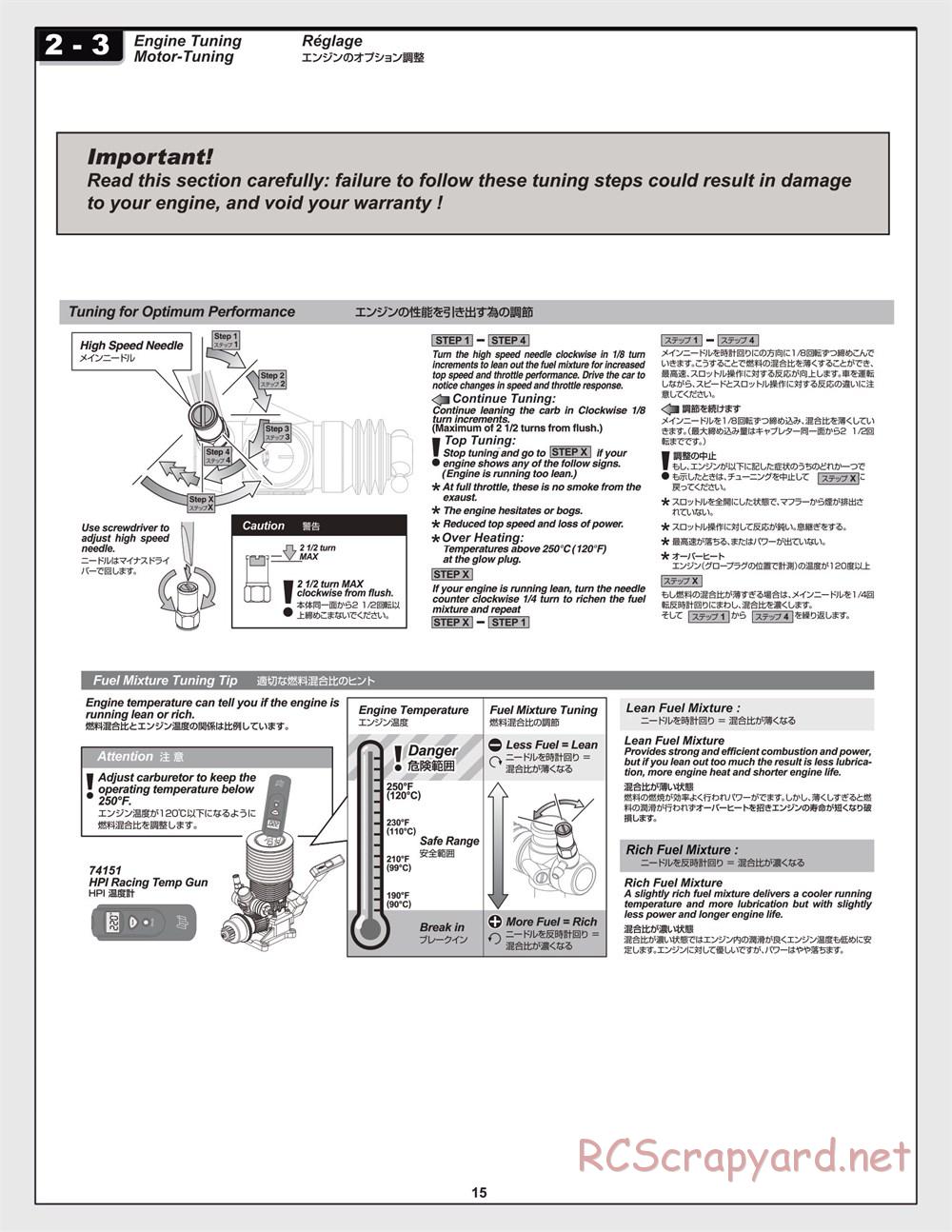 HPI - Trophy 3.5 - Manual - Page 15