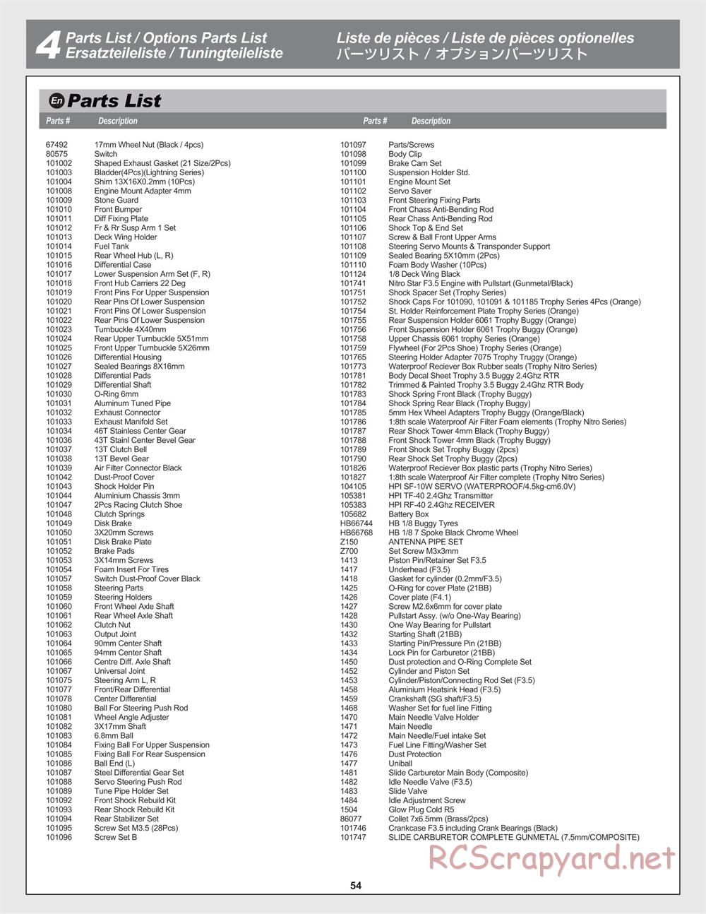 HPI - Trophy 3.5 - Manual - Page 55