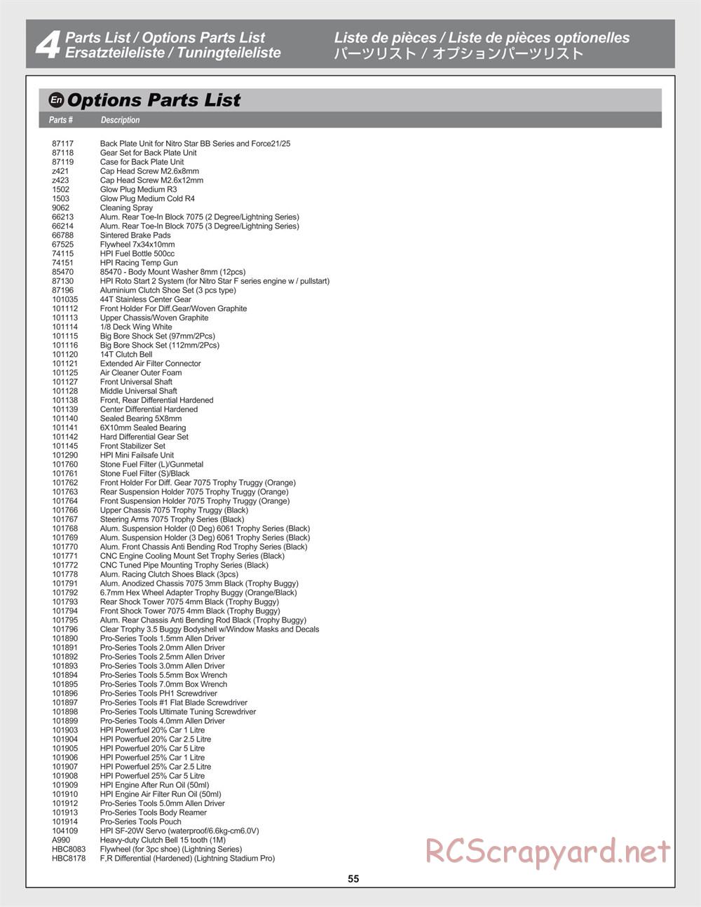 HPI - Trophy 3.5 - Manual - Page 56