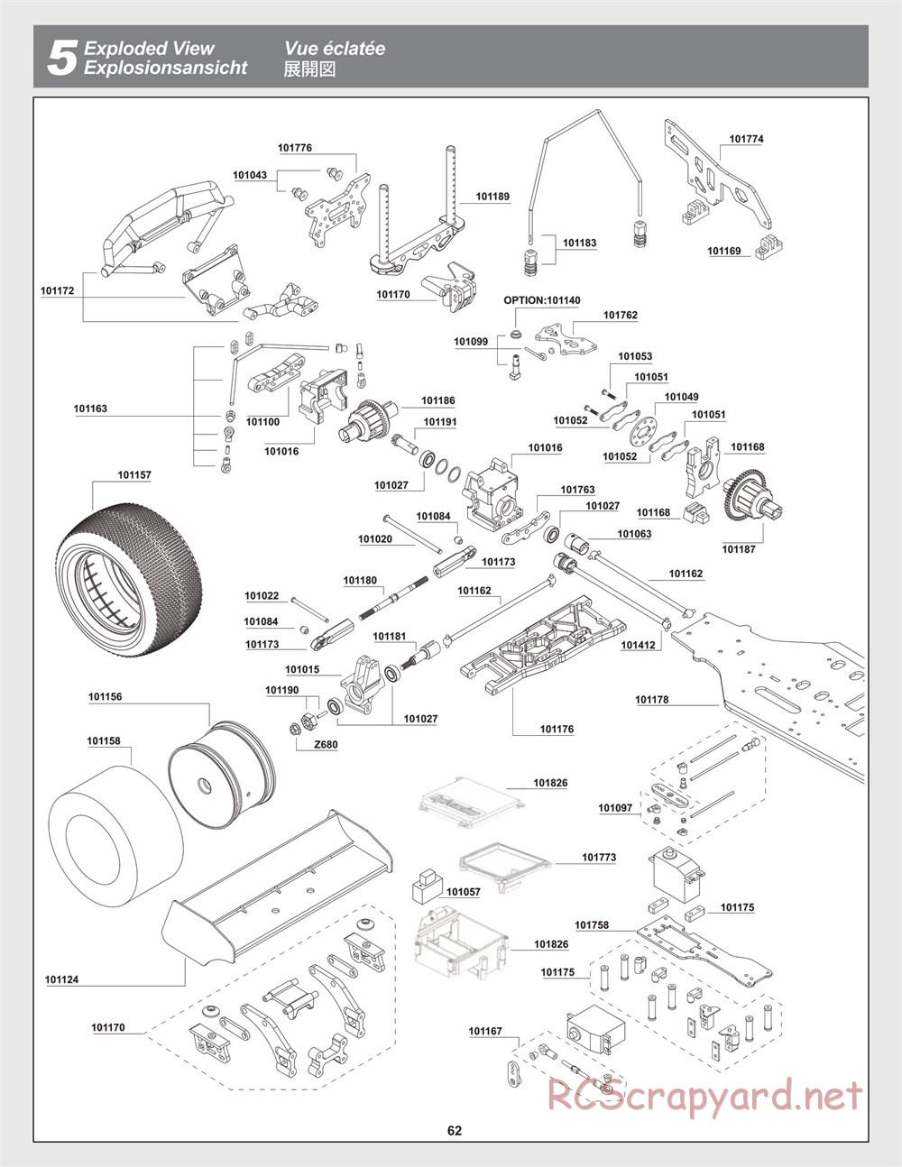 HPI - Trophy 4.6 Truggy - Exploded View - Page 62