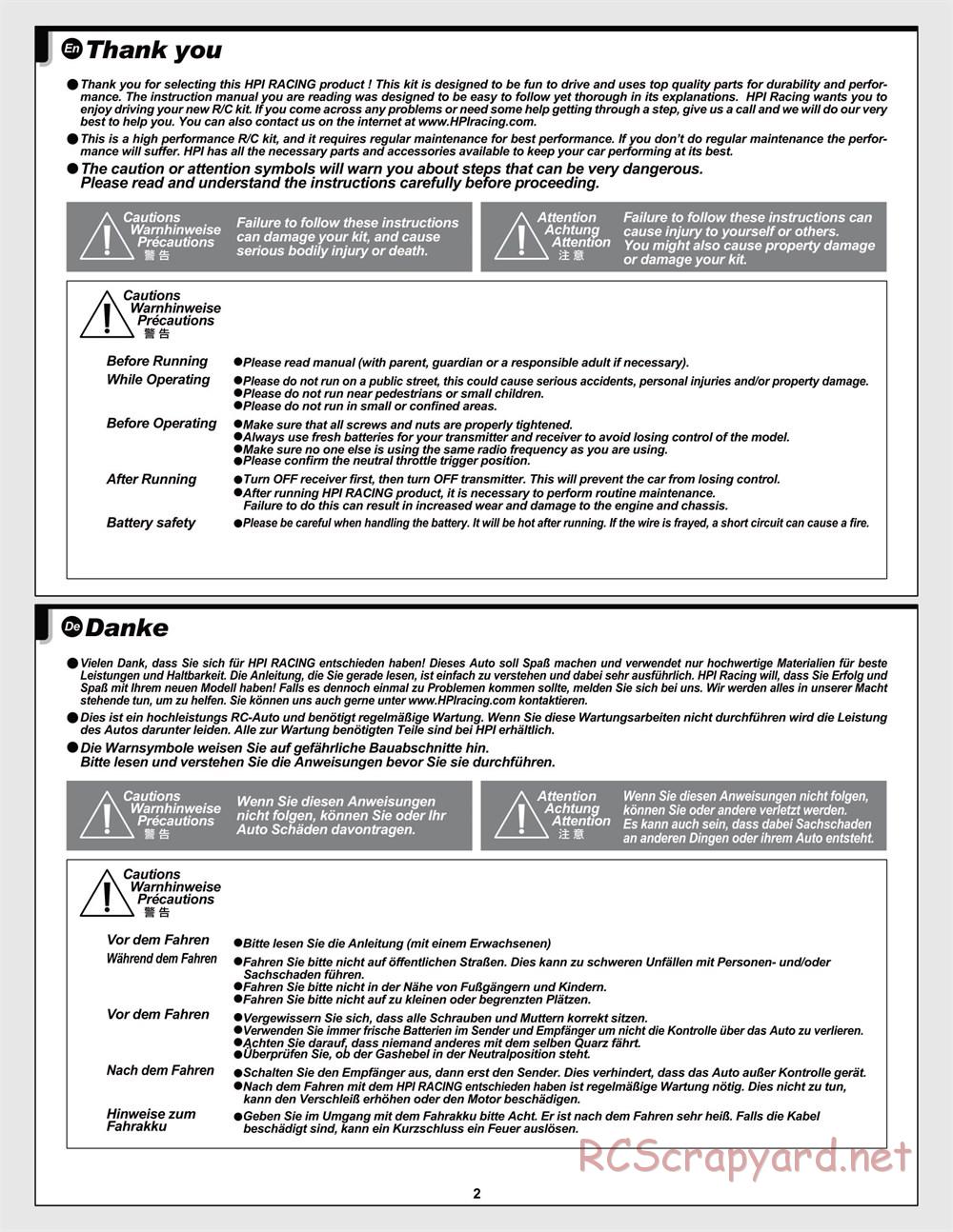 HPI - Trophy Flux Buggy - Manual - Page 2