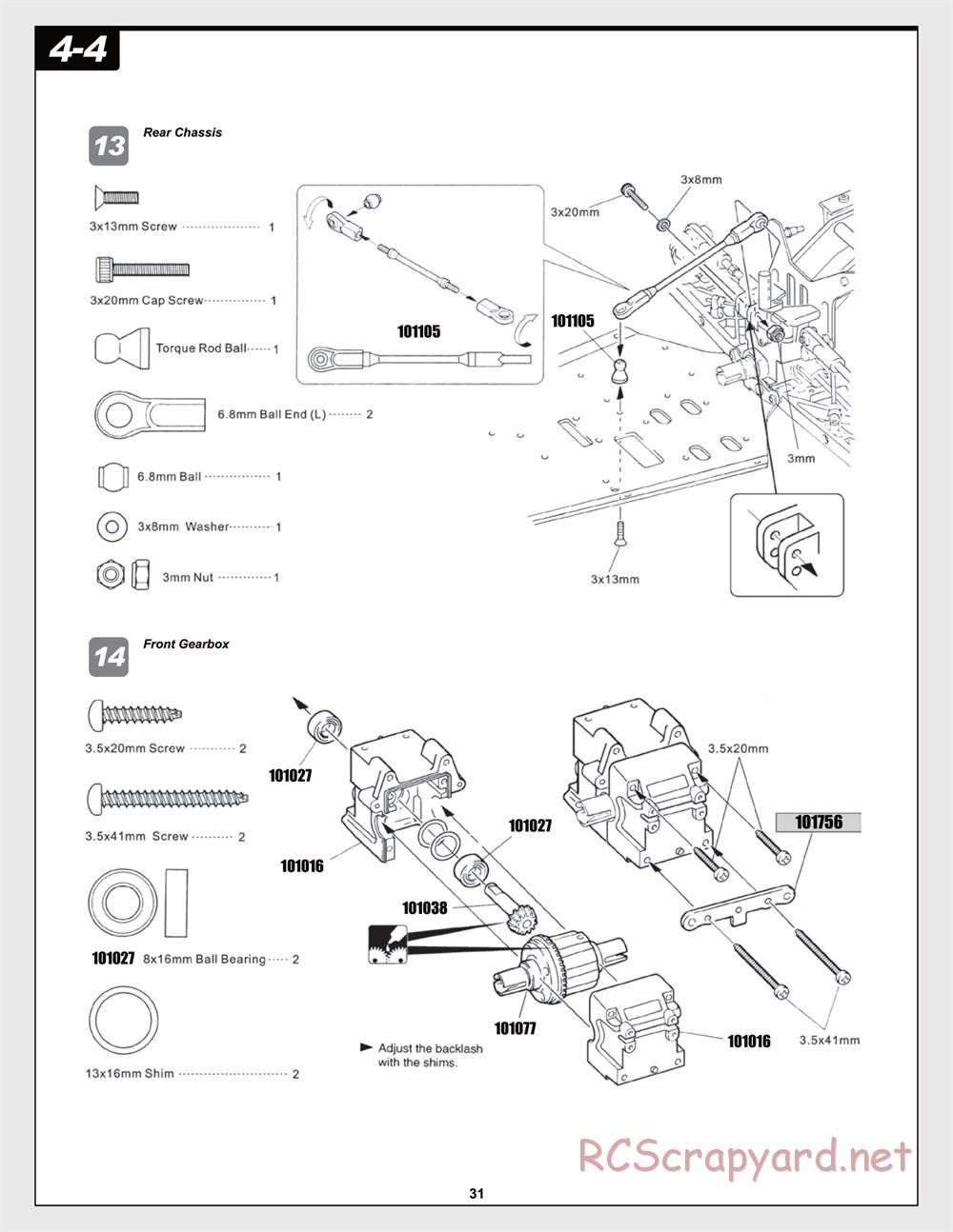 HPI - Trophy Flux Buggy - Manual - Page 31