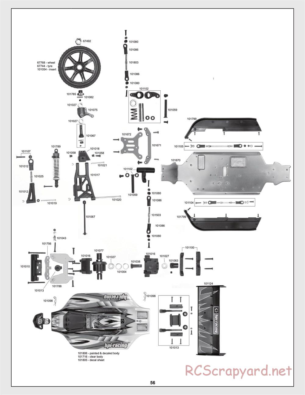 HPI - Trophy Flux Buggy - Exploded View - Page 56