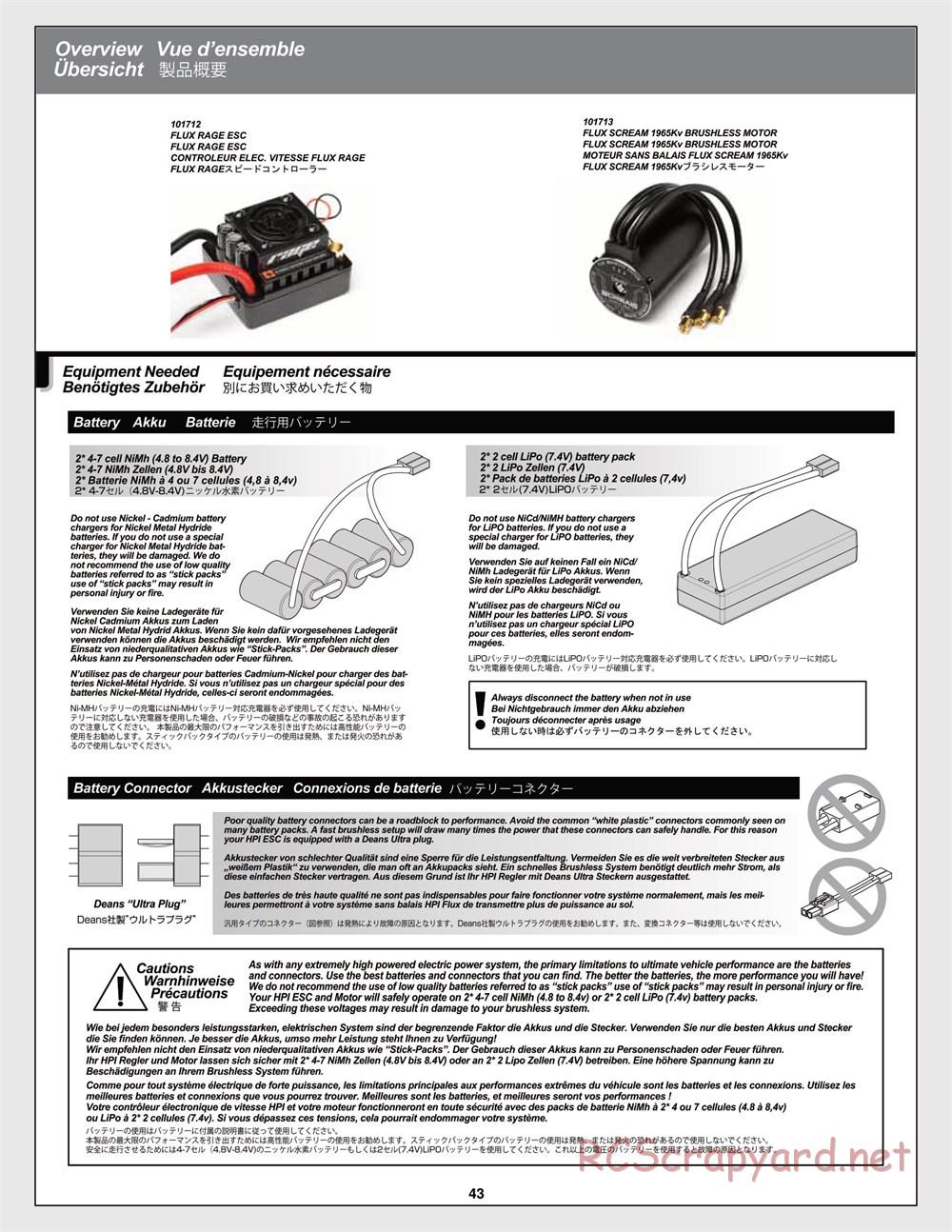 HPI - Trophy Flux Truggy - Manual - Page 43