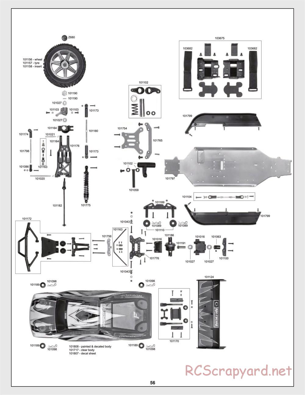 HPI - Trophy Flux Truggy - Exploded View - Page 56