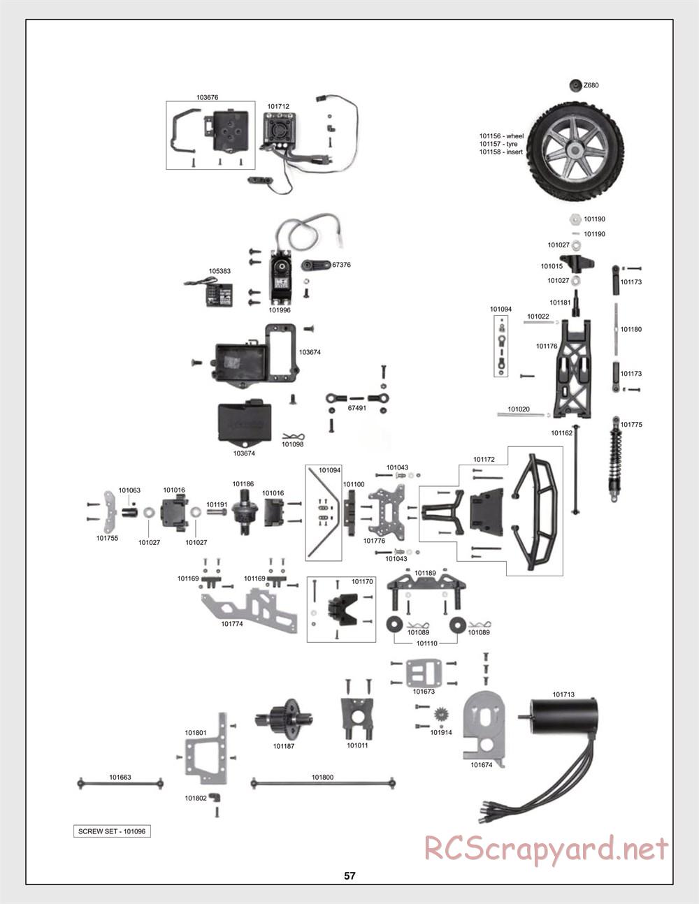 HPI - Trophy Flux Truggy - Exploded View - Page 57