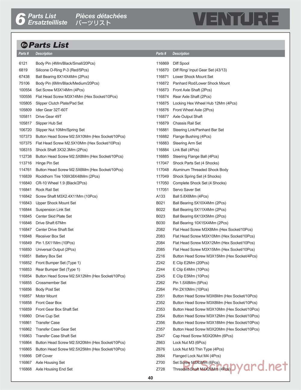 HPI - Venture Crawler - Manual - Page 40