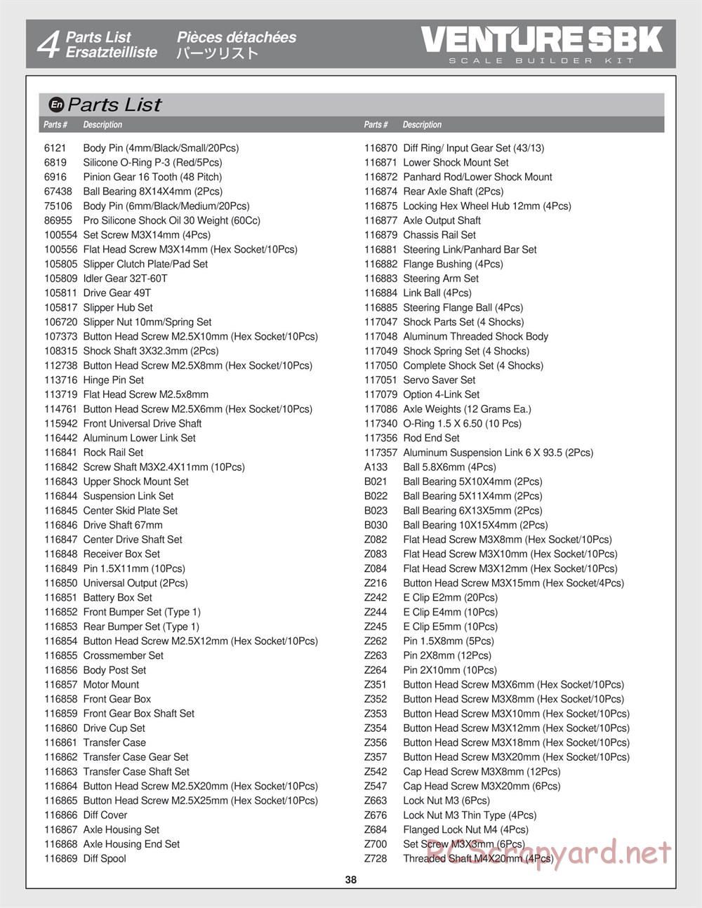 HPI - Venture SBK - Manual - Page 38