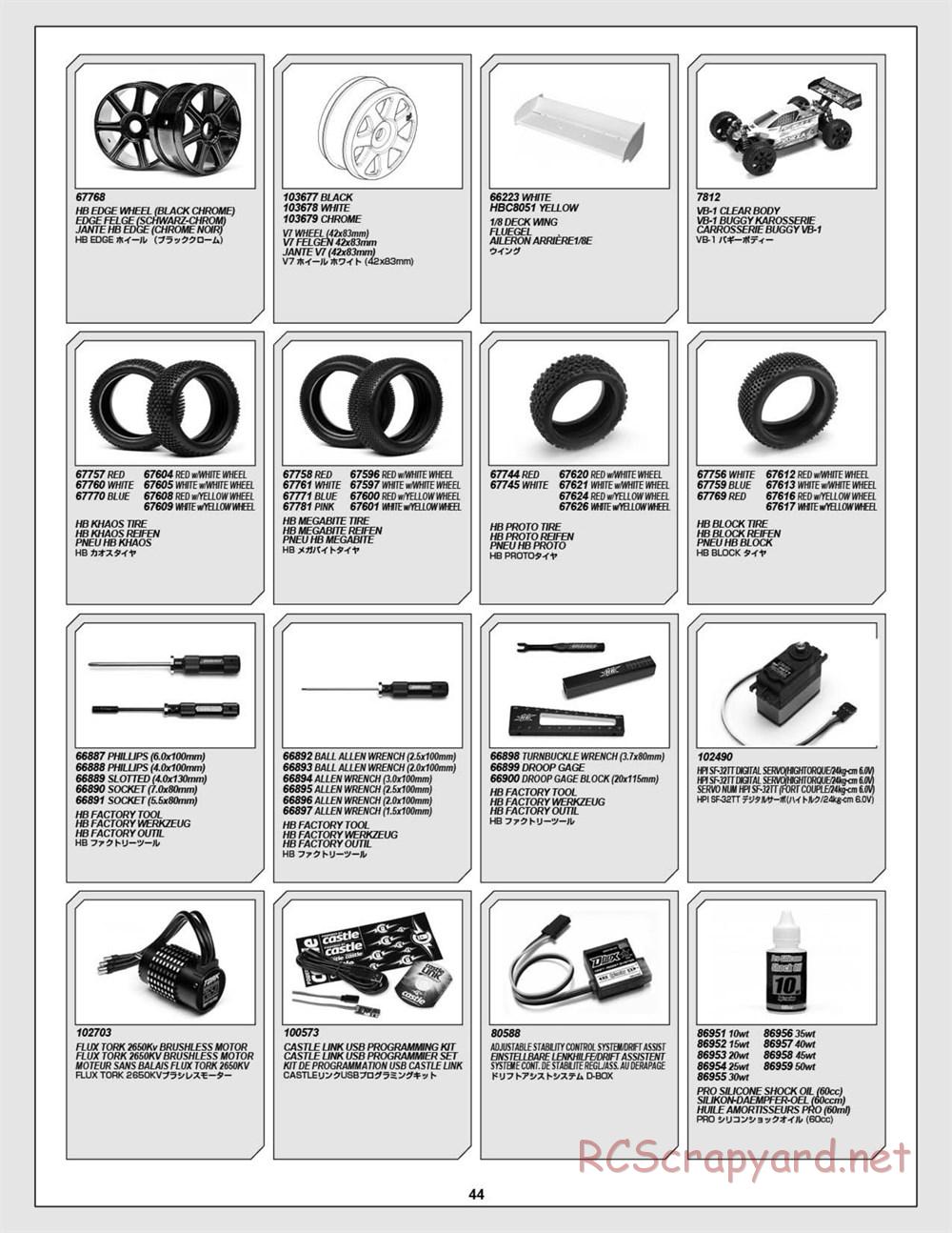 HPI - Vorza Flux HP - Manual - Page 44