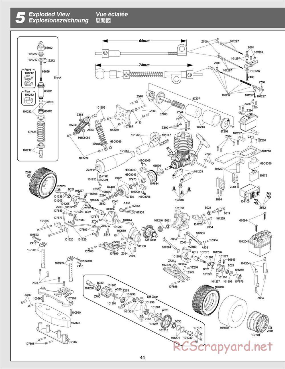 HPI - WR8 3.0 - Exploded View - Page 44