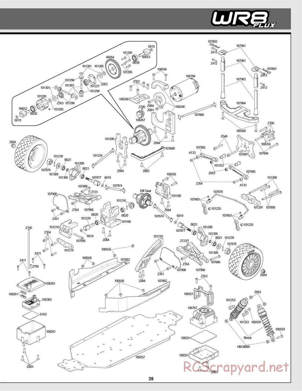 HPI - WR8 Flux - Exploded View - Page 39