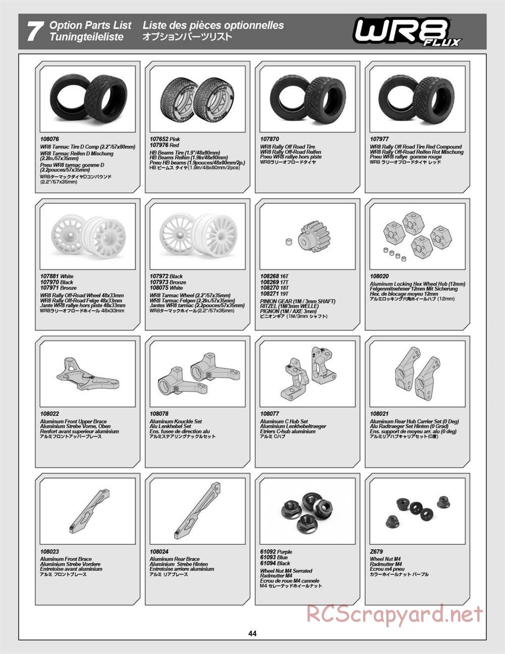 HPI - WR8 Flux - Manual - Page 44