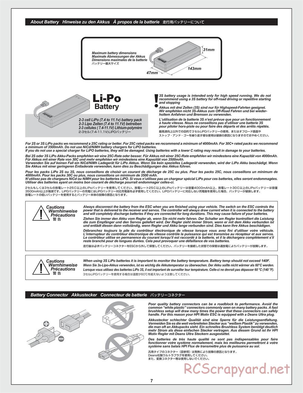 HPI - WR8 Flux Rally - Manual - Page 7